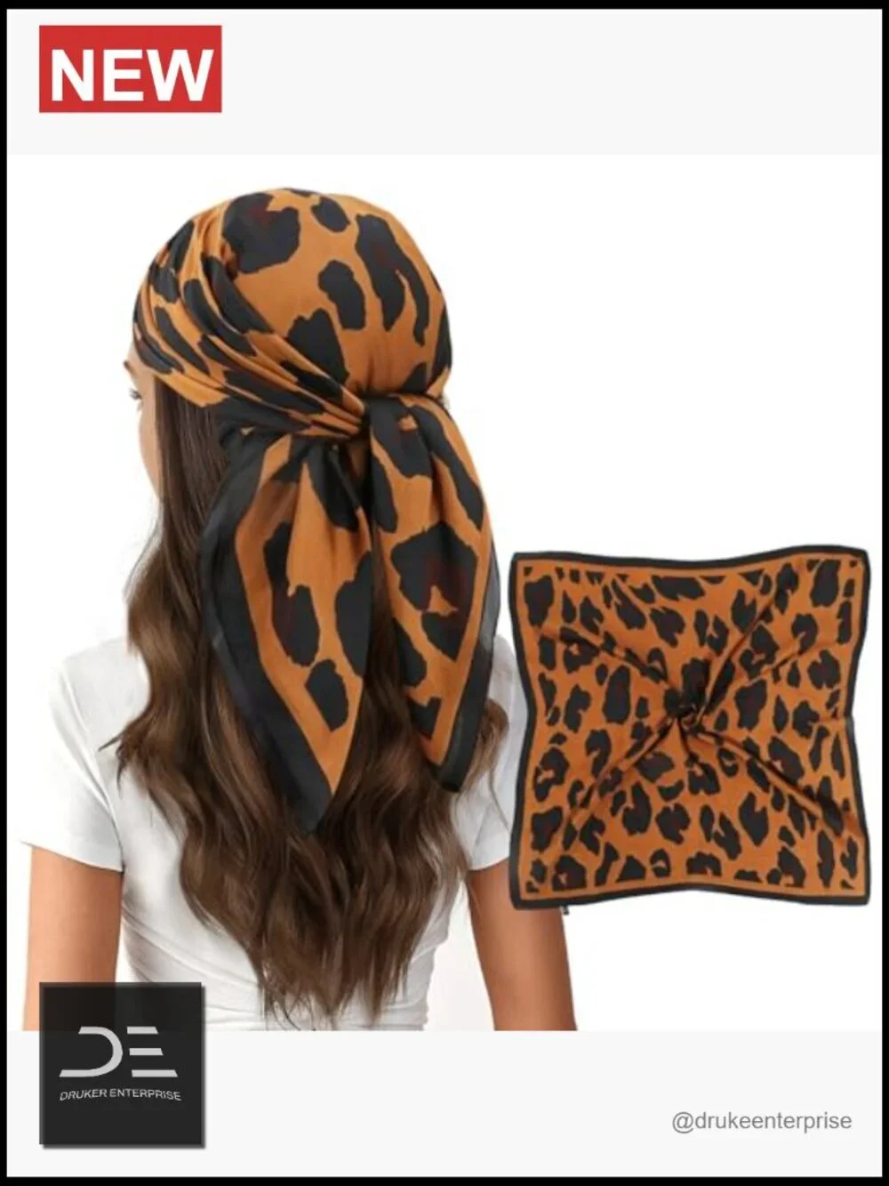 Square Satin Silk Feeling Scarf for Women - Hair Neck Handbag Accessory